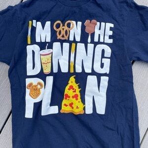 Disney Parks I'm on the Dining Plan navy blue t-shirt snacks food adult unisex S